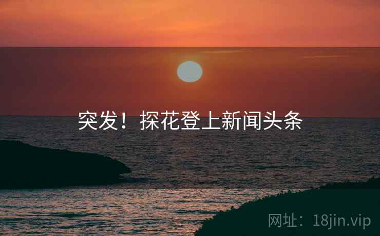 突发!探花登上新闻头条  第2张 突发!探花登上新闻头条  第2张