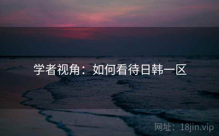 学者视角:如何看待日韩一区  第1张 学者视角:如何看待日韩一区  第1张